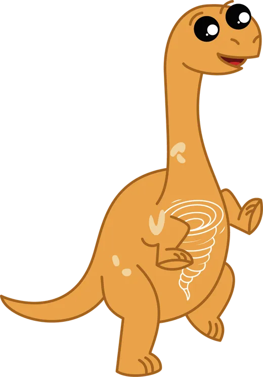 Zazú, el dinosaurio de SER, saltando feliz